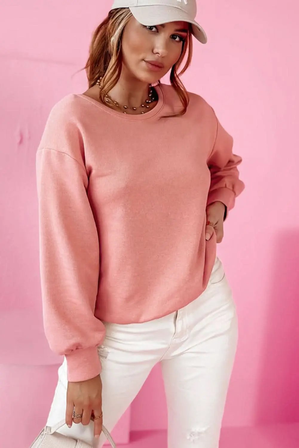 Pale chestnut back bow sweatshirt - Love Salve